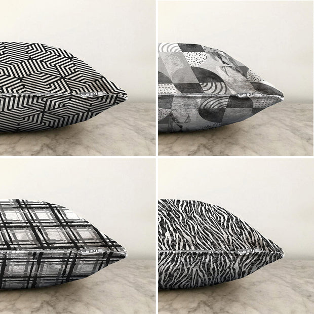 Hillkar Global Set 4 fete perna decorative din poliester si bumbac, Ebru RKYK206 Multicolor, 43 x 43 cm