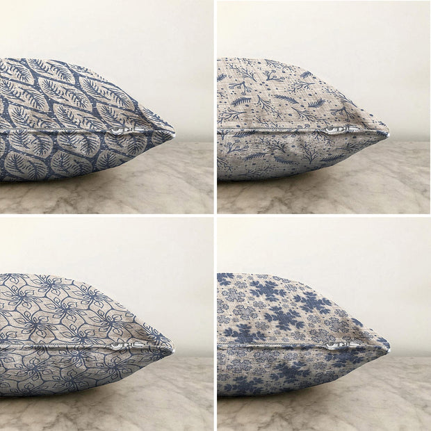 Hillkar Global Set 4 fete perna decorative din poliester si bumbac, Ebru RKYK207 Multicolor, 43 x 43 cm