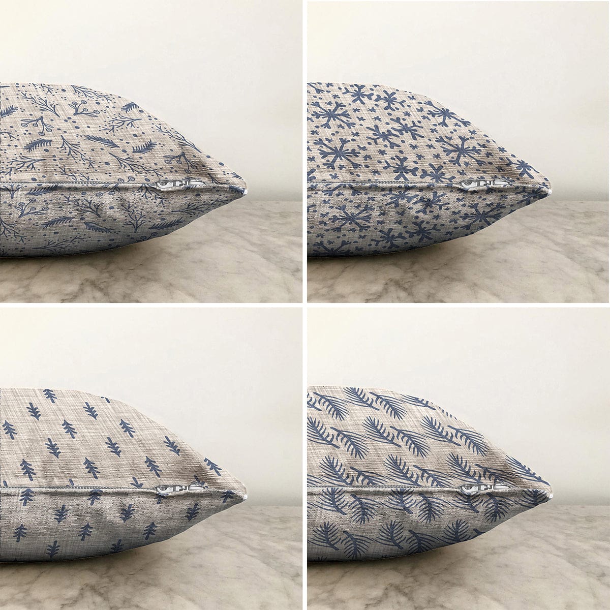 Hillkar Global Set 4 fete perna decorative din poliester si bumbac, Ebru RKYK208 Multicolor, 43 x 43 cm