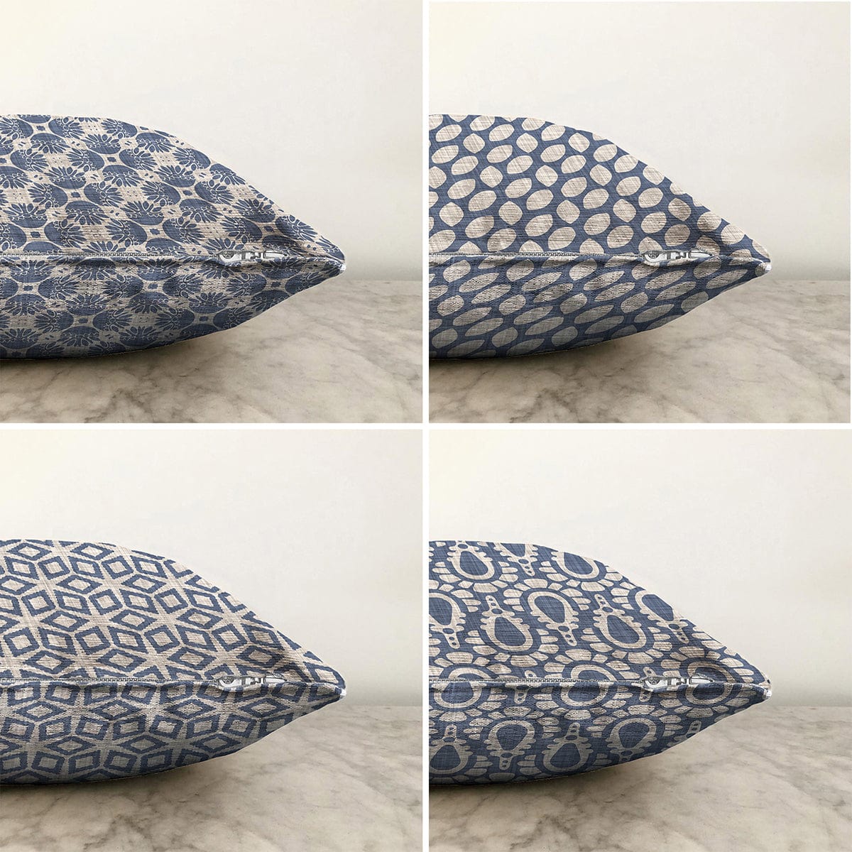 Hillkar Global Set 4 fete perna decorative din poliester si bumbac, Ebru RKYK209 Multicolor, 43 x 43 cm