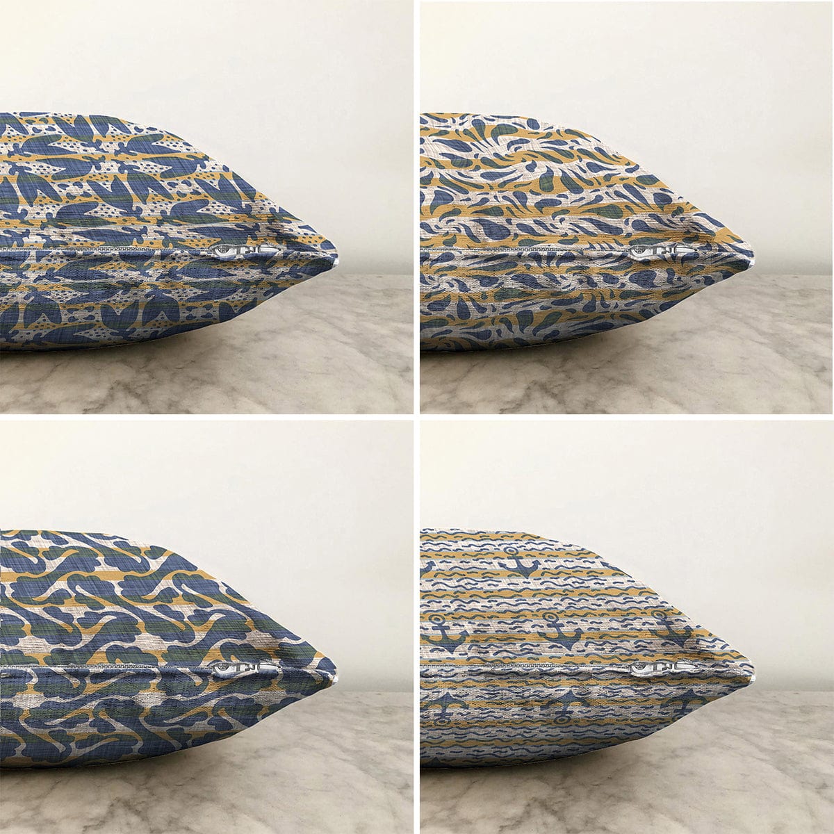 Hillkar Global Set 4 fete perna decorative din poliester si bumbac, Ebru RKYK210 Multicolor, 43 x 43 cm