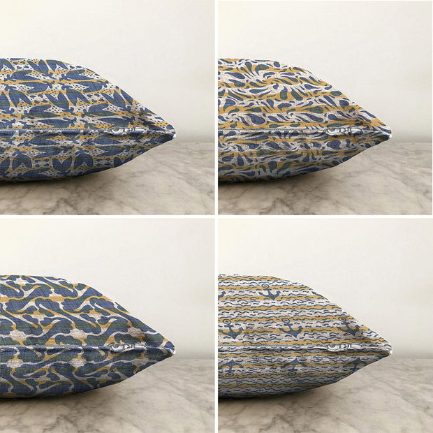 Hillkar Global Set 4 fete perna decorative din poliester si bumbac, Ebru RKYK210 Multicolor, 43 x 43 cm