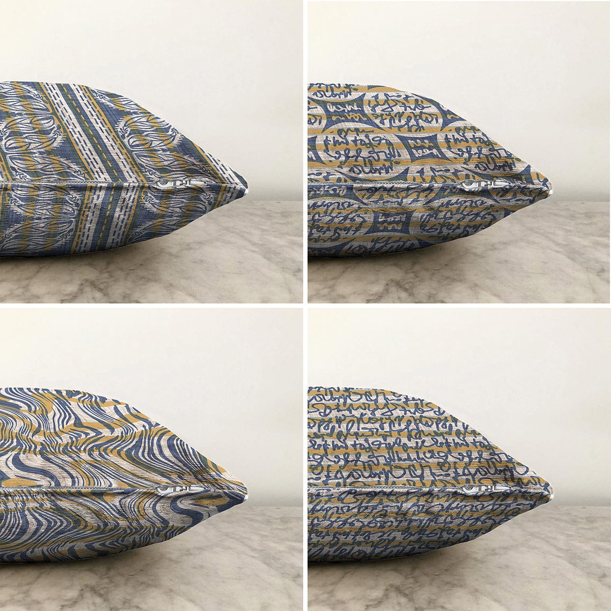 Hillkar Global Set 4 fete perna decorative din poliester si bumbac, Ebru RKYK211 Multicolor, 43 x 43 cm