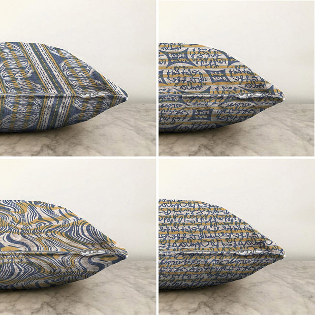 Hillkar Global Set 4 fete perna decorative din poliester si bumbac, Ebru RKYK211 Multicolor, 43 x 43 cm