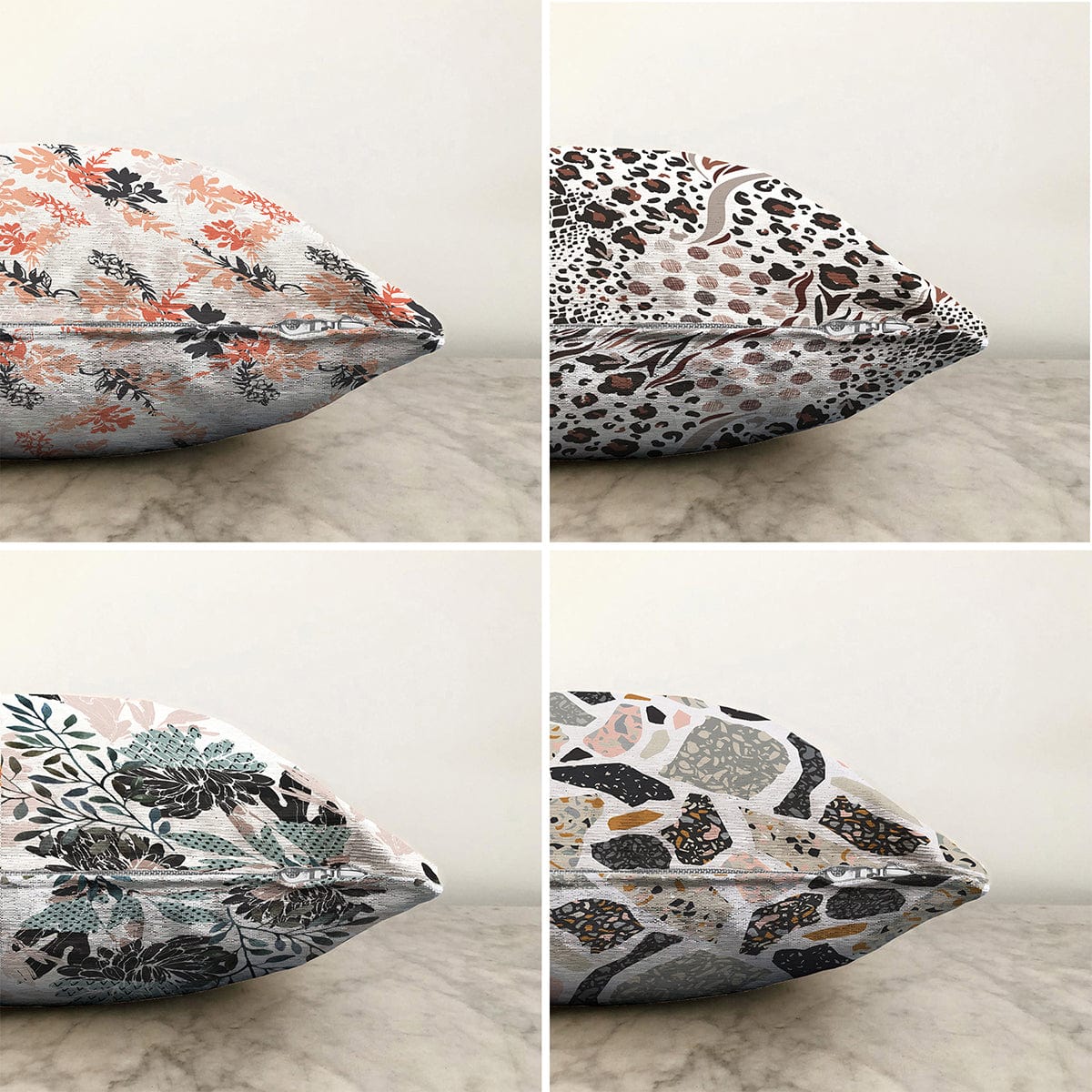 Hillkar Global Set 4 fete perna decorative din poliester si bumbac, Ece RKYK191 Multicolor, 43 x 43 cm