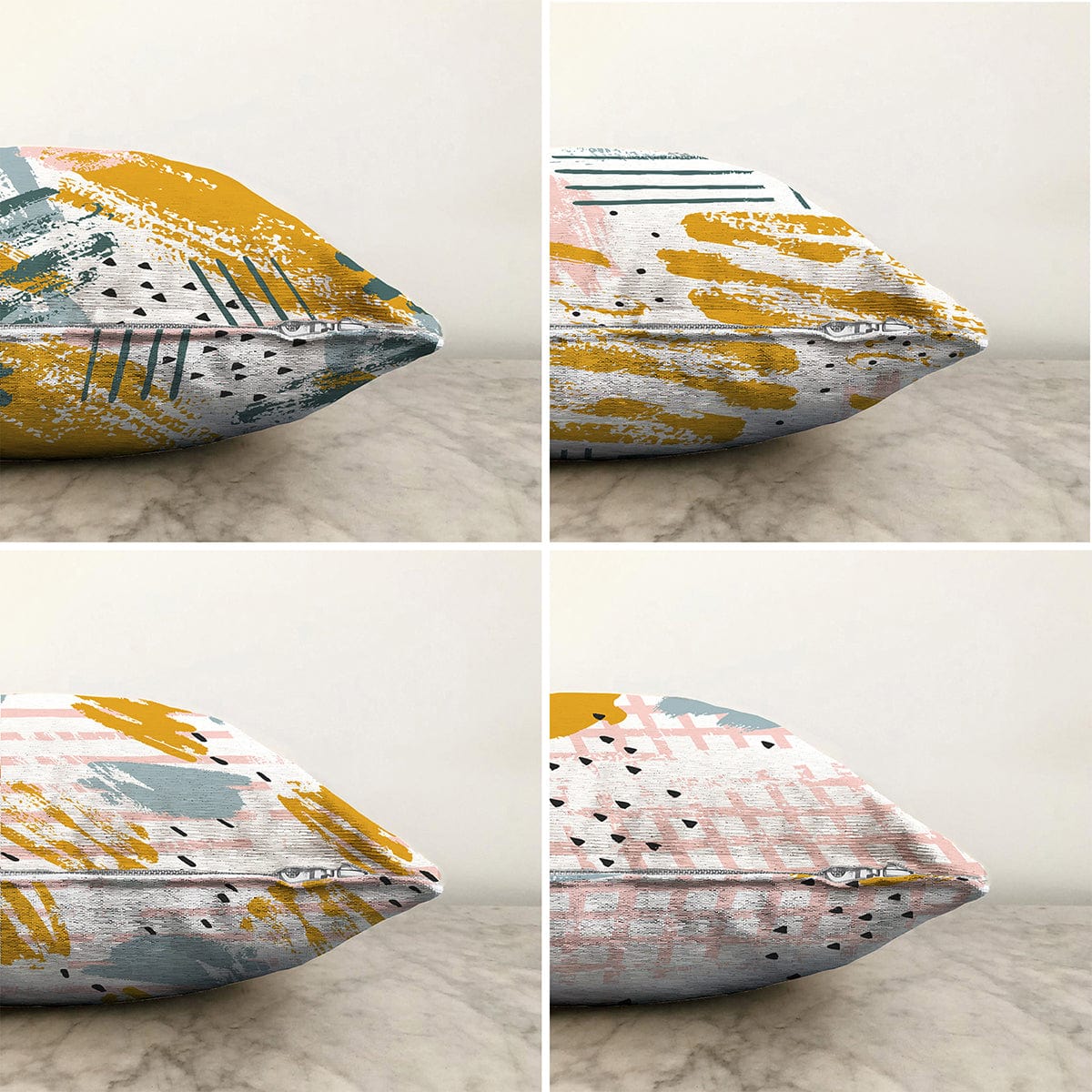 Hillkar Global Set 4 fete perna decorative din poliester si bumbac, Ece RKYK192 Multicolor, 43 x 43 cm