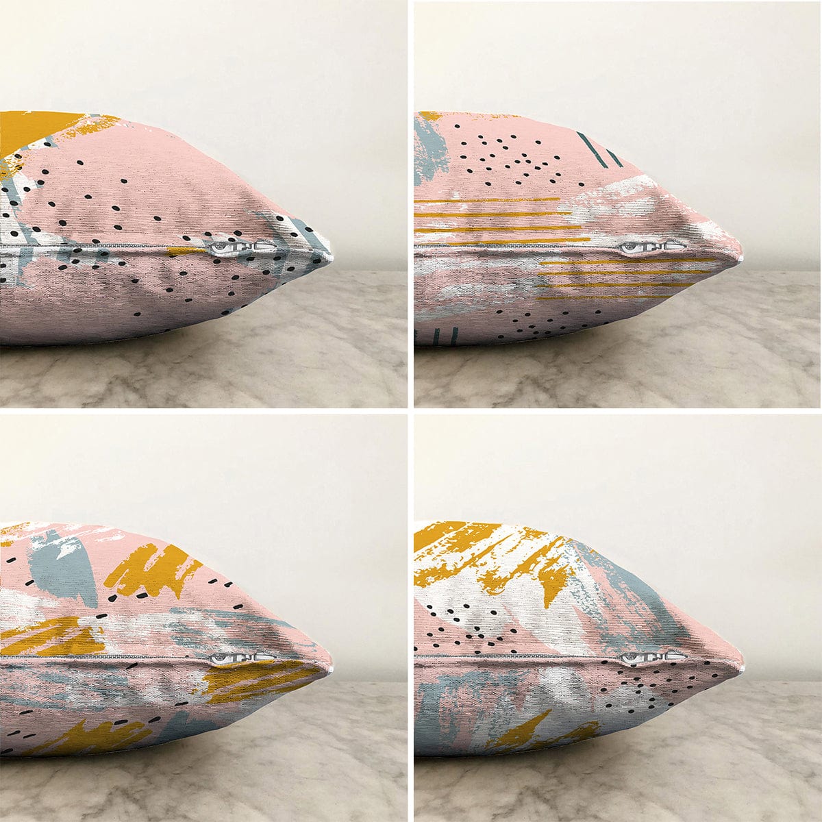 Hillkar Global Set 4 fete perna decorative din poliester si bumbac, Ece RKYK193 Multicolor, 43 x 43 cm