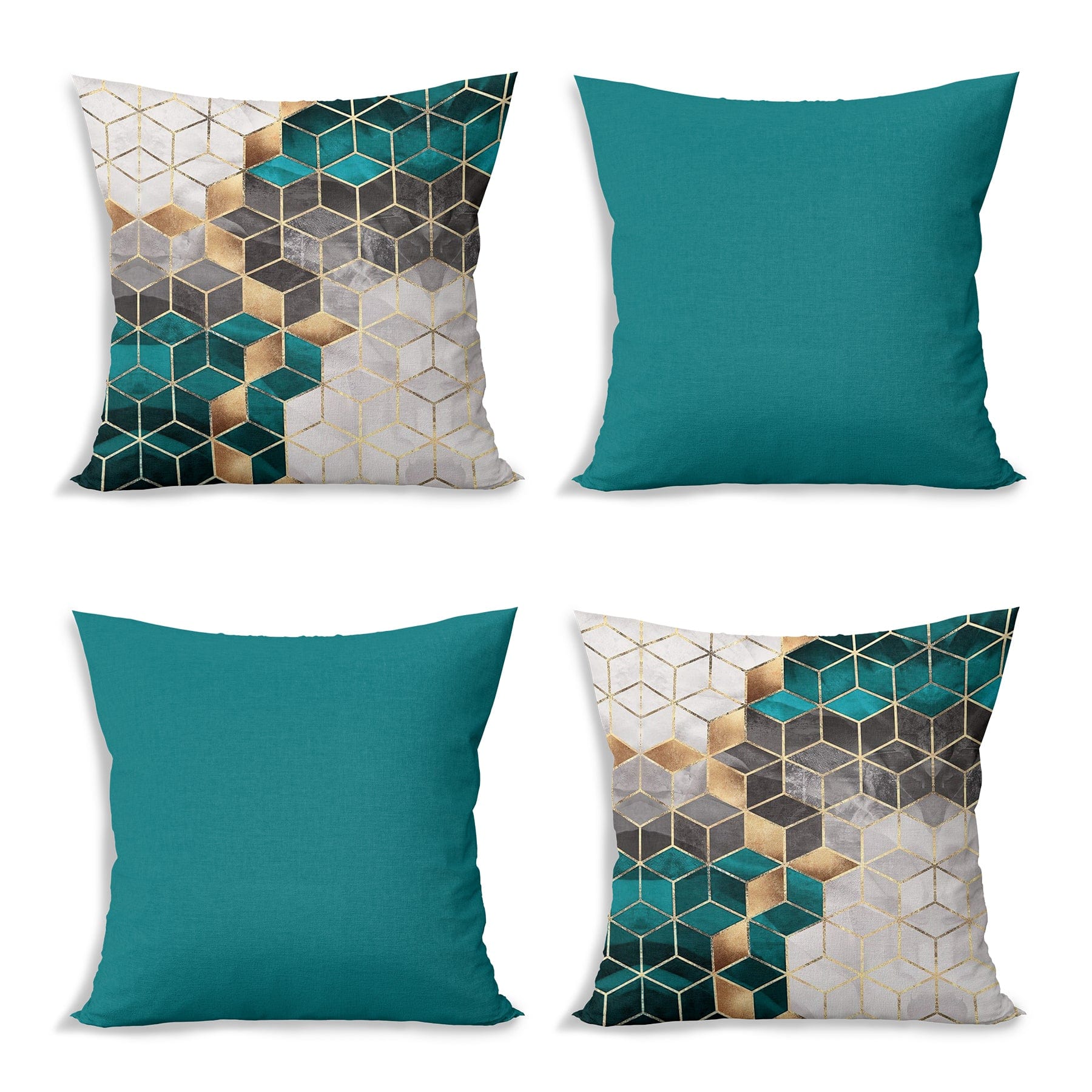 Hillkar Global Set 4 fete perna decorative din poliester si bumbac, Eda RKYK474 Multicolor, 43 x 43 cm