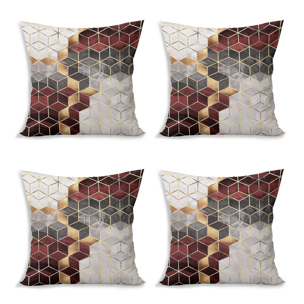 Hillkar Global Set 4 fete perna decorative din poliester si bumbac, Eda RKYK476 Multicolor, 43 x 43 cm