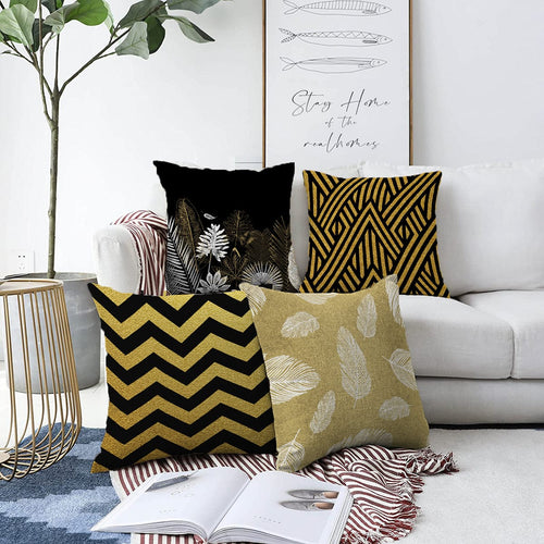 Hillkar Global Set 4 fete perna decorative din poliester si bumbac, Emir RKYK359 Multicolor, 43 x 43 cm