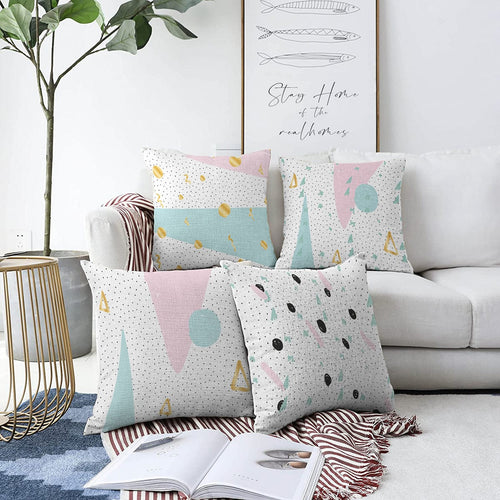 Hillkar Global Set 4 fete perna decorative din poliester si bumbac, Emir RKYK361 Multicolor, 43 x 43 cm