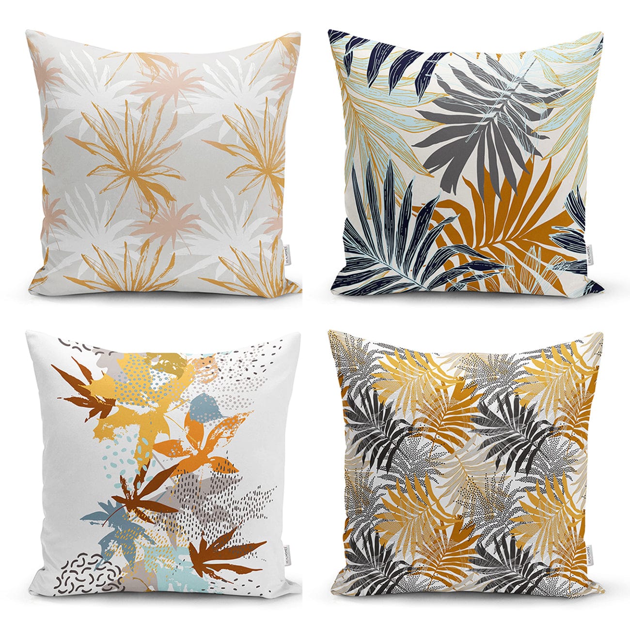 Hillkar Global Set 4 fete perna decorative din poliester si bumbac, Farah RKYK70 Multicolor, 43 x 43 cm