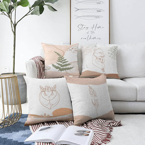 Hillkar Global Set 4 fete perna decorative din poliester si bumbac, Ferhat RKYK312 Multicolor, 43 x 43 cm