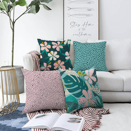 Hillkar Global Set 4 fete perna decorative din poliester si bumbac, Ferhat RKYK313 Multicolor, 43 x 43 cm