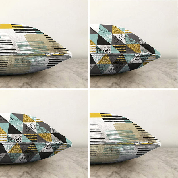 Hillkar Global Set 4 fete perna decorative din poliester si bumbac, Gulgun RKYK364 Multicolor, 43 x 43 cm