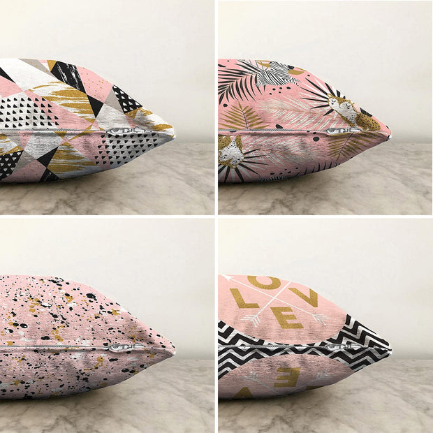 Hillkar Global Set 4 fete perna decorative din poliester si bumbac, Gulgun RKYK365 Multicolor, 43 x 43 cm