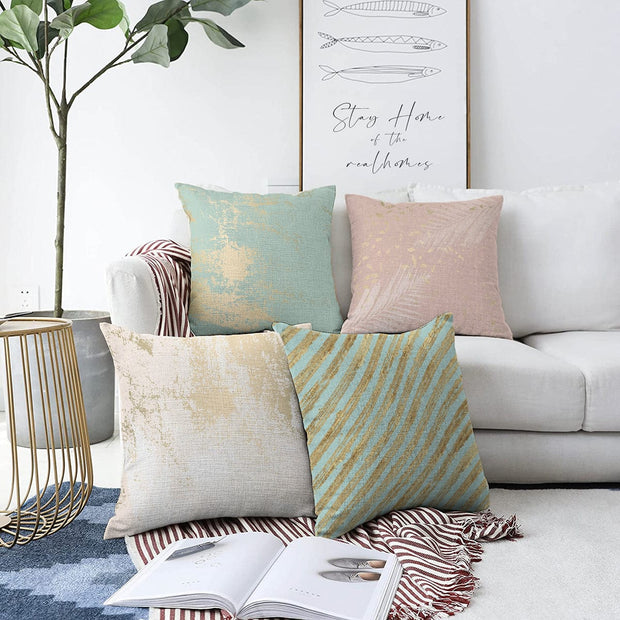 Hillkar Global Set 4 fete perna decorative din poliester si bumbac, Gulgun RKYK366 Multicolor, 43 x 43 cm