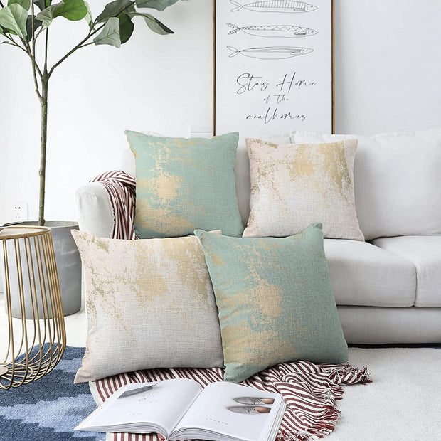 Hillkar Global Set 4 fete perna decorative din poliester si bumbac, Gulgun RKYK367 Multicolor, 43 x 43 cm