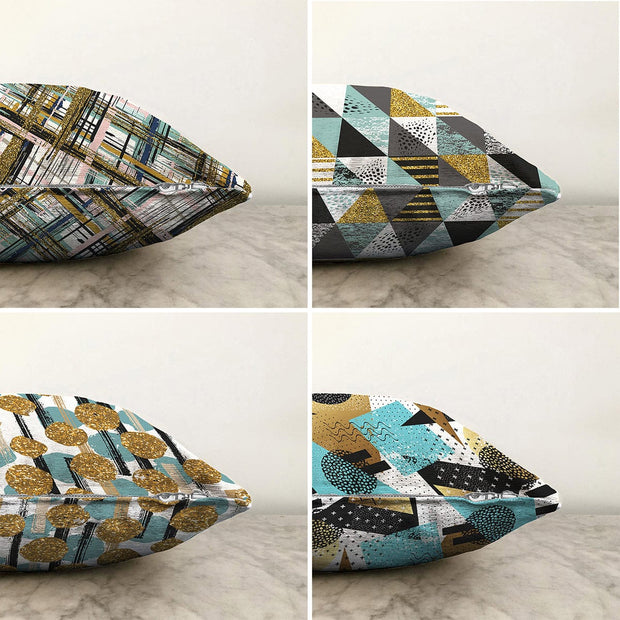 Hillkar Global Set 4 fete perna decorative din poliester si bumbac, Gulgun RKYK370 Multicolor, 43 x 43 cm