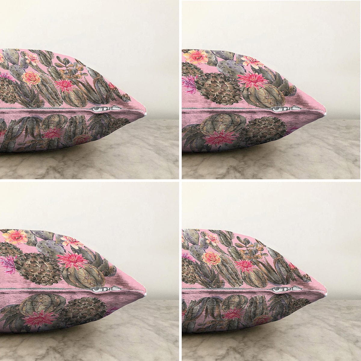 Hillkar Global Set 4 fete perna decorative din poliester si bumbac, Guven RKYK428 Multicolor, 43 x 43 cm