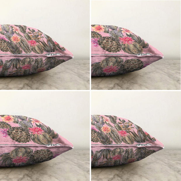 Hillkar Global Set 4 fete perna decorative din poliester si bumbac, Guven RKYK428 Multicolor, 43 x 43 cm