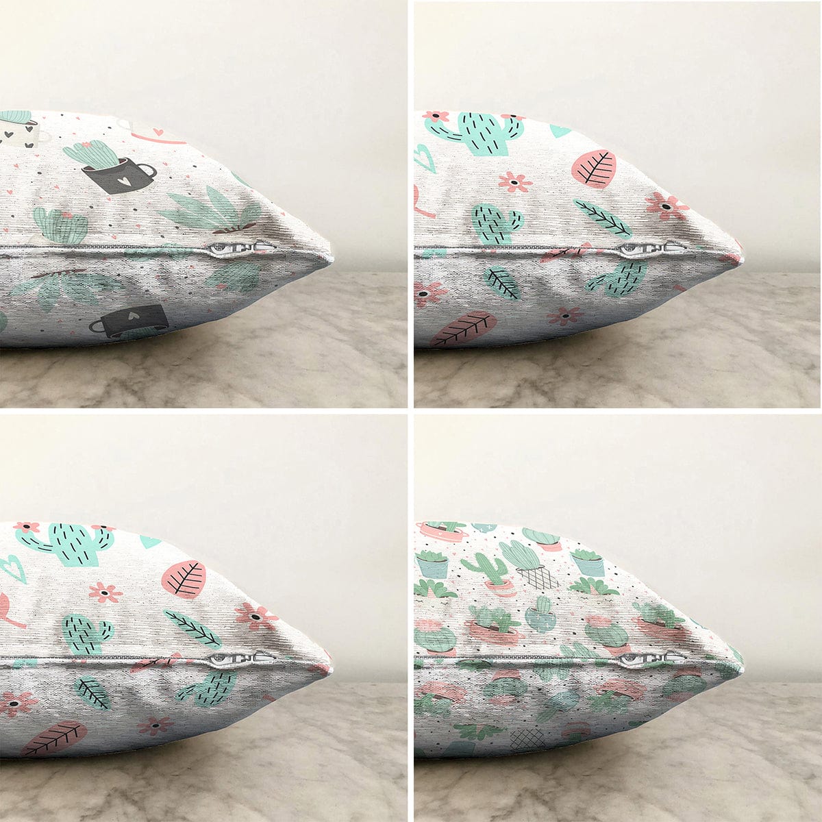 Hillkar Global Set 4 fete perna decorative din poliester si bumbac, Guven RKYK429 Multicolor, 43 x 43 cm