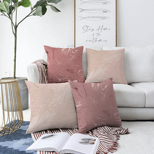 Hillkar Global Set 4 fete perna decorative din poliester si bumbac, Guven RKYK431 Multicolor, 43 x 43 cm