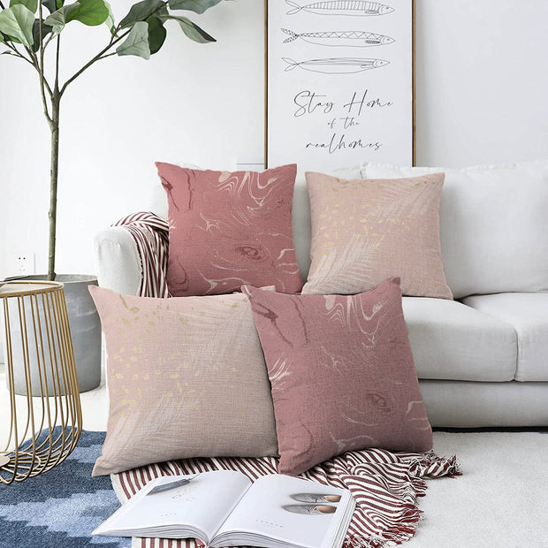 Hillkar Global Set 4 fete perna decorative din poliester si bumbac, Guven RKYK431 Multicolor, 43 x 43 cm