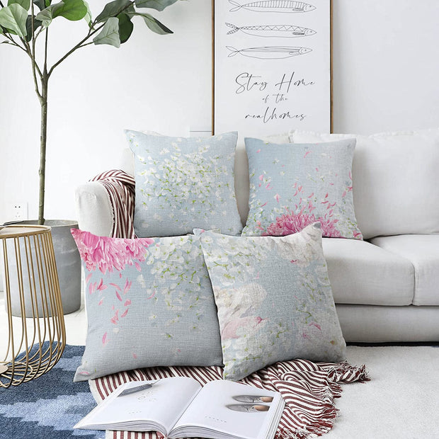 Hillkar Global Set 4 fete perna decorative din poliester si bumbac, Guven RKYK433 Multicolor, 43 x 43 cm