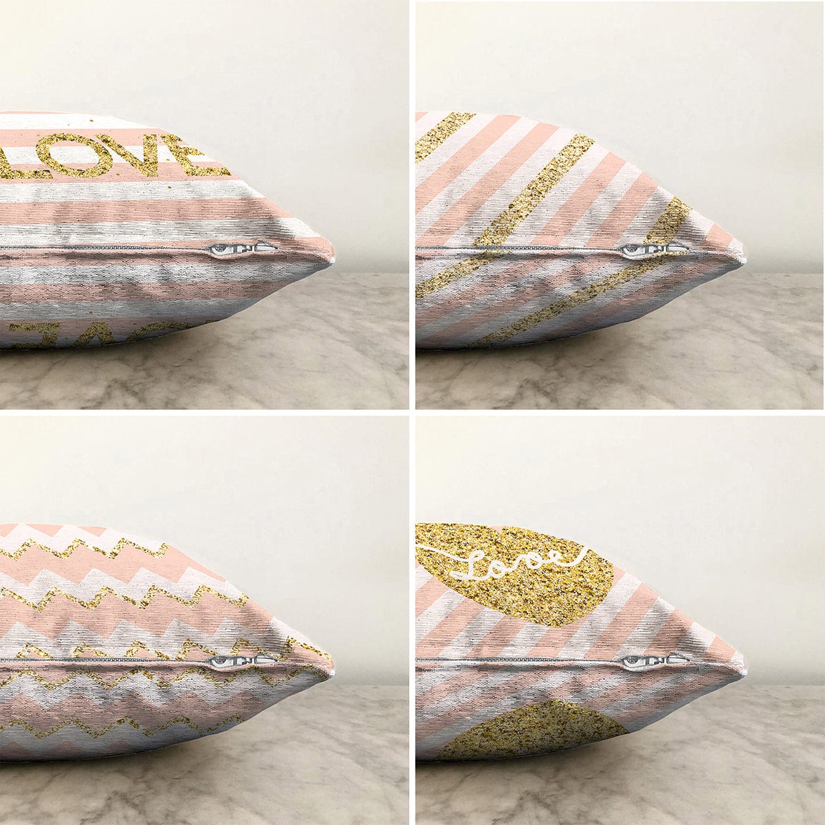 Hillkar Global Set 4 fete perna decorative din poliester si bumbac, Guven RKYK435 Multicolor, 43 x 43 cm