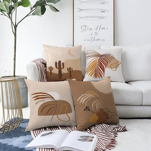 Hillkar Global Set 4 fete perna decorative din poliester si bumbac, Hazal RKYK331 Multicolor, 43 x 43 cm