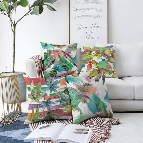 Hillkar Global Set 4 fete perna decorative din poliester si bumbac, Kader RKYK391 Multicolor, 43 x 43 cm