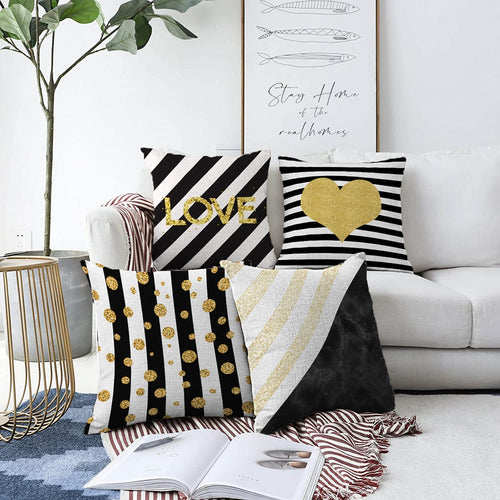 Hillkar Global Set 4 fete perna decorative din poliester si bumbac, Kader RKYK392 Multicolor, 43 x 43 cm