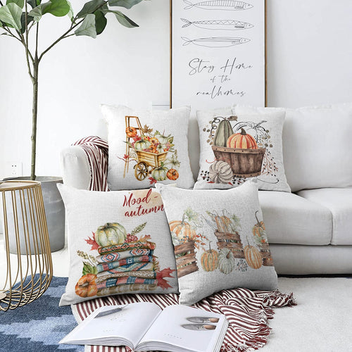 Hillkar Global Set 4 fete perna decorative din poliester si bumbac, Kader RKYK395 Multicolor, 43 x 43 cm