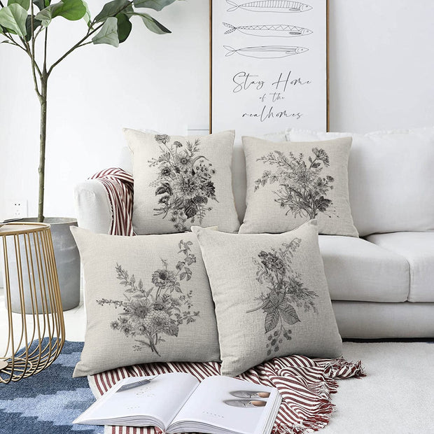 Hillkar Global Set 4 fete perna decorative din poliester si bumbac, Kader RKYK396 Multicolor, 43 x 43 cm