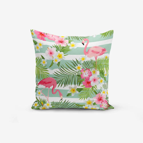 Hillkar Global Set 4 fete perna decorative din poliester si bumbac, Lale RKYK117 Multicolor, 43 x 43 cm