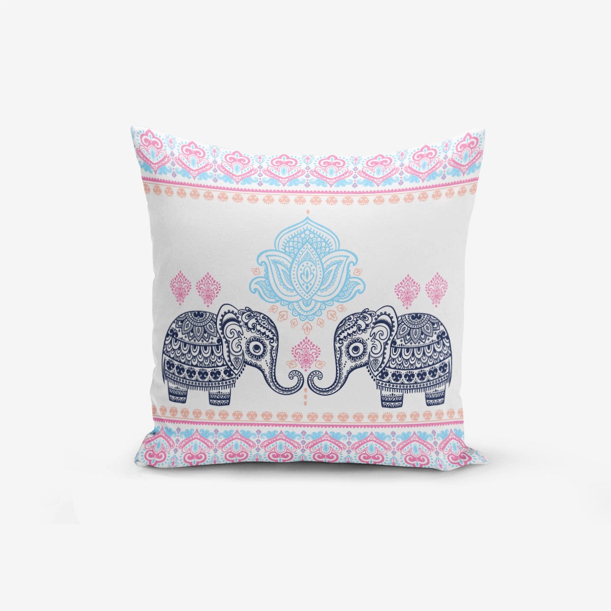 Hillkar Global Set 4 fete perna decorative din poliester si bumbac, Lale RKYK118 Multicolor, 43 x 43 cm