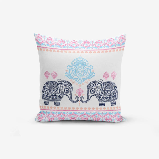 Hillkar Global Set 4 fete perna decorative din poliester si bumbac, Lale RKYK118 Multicolor, 43 x 43 cm