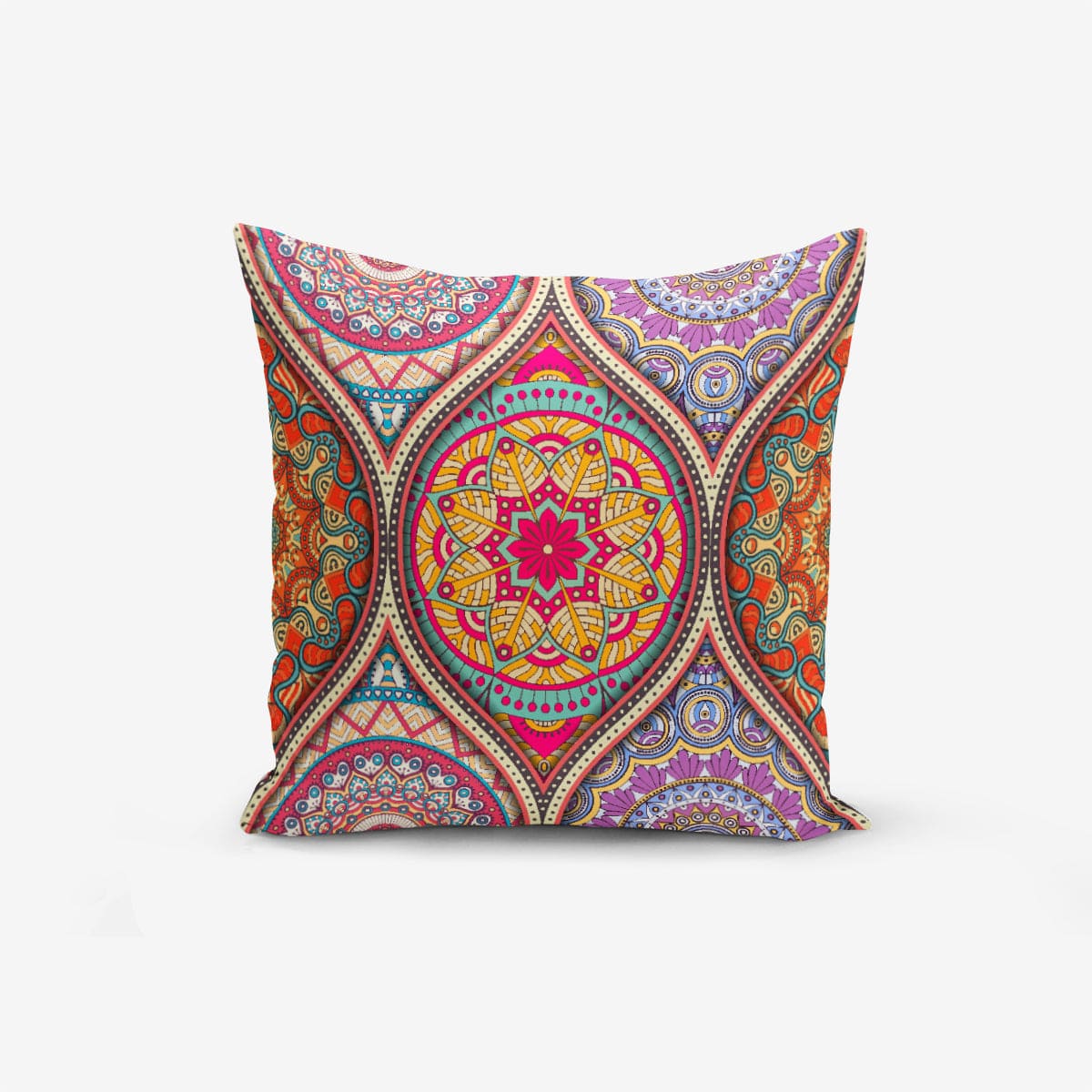 Hillkar Global Set 4 fete perna decorative din poliester si bumbac, Lale RKYK121 Multicolor, 43 x 43 cm