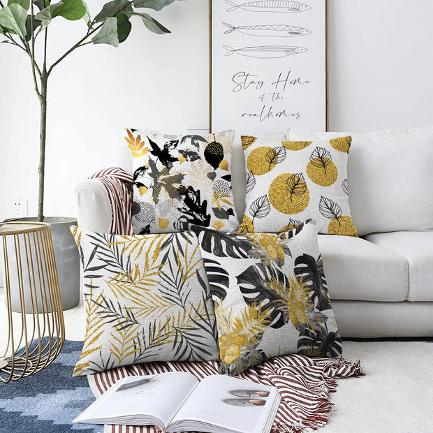 Hillkar Global Set 4 fete perna decorative din poliester si bumbac, Melike RKYK371 Multicolor, 43 x 43 cm