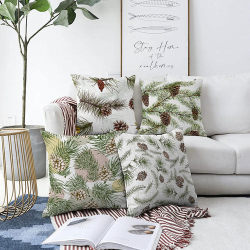 Hillkar Global Set 4 fete perna decorative din poliester si bumbac, Melike RKYK373 Multicolor, 43 x 43 cm