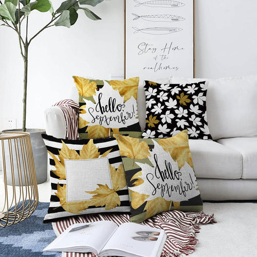 Hillkar Global Set 4 fete perna decorative din poliester si bumbac, Melike RKYK374 Multicolor, 43 x 43 cm