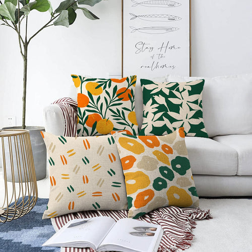 Hillkar Global Set 4 fete perna decorative din poliester si bumbac, Melisa RKYK325 Multicolor, 43 x 43 cm