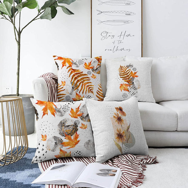 Hillkar Global Set 4 fete perna decorative din poliester si bumbac, Mete RKYK189 Multicolor, 43 x 43 cm