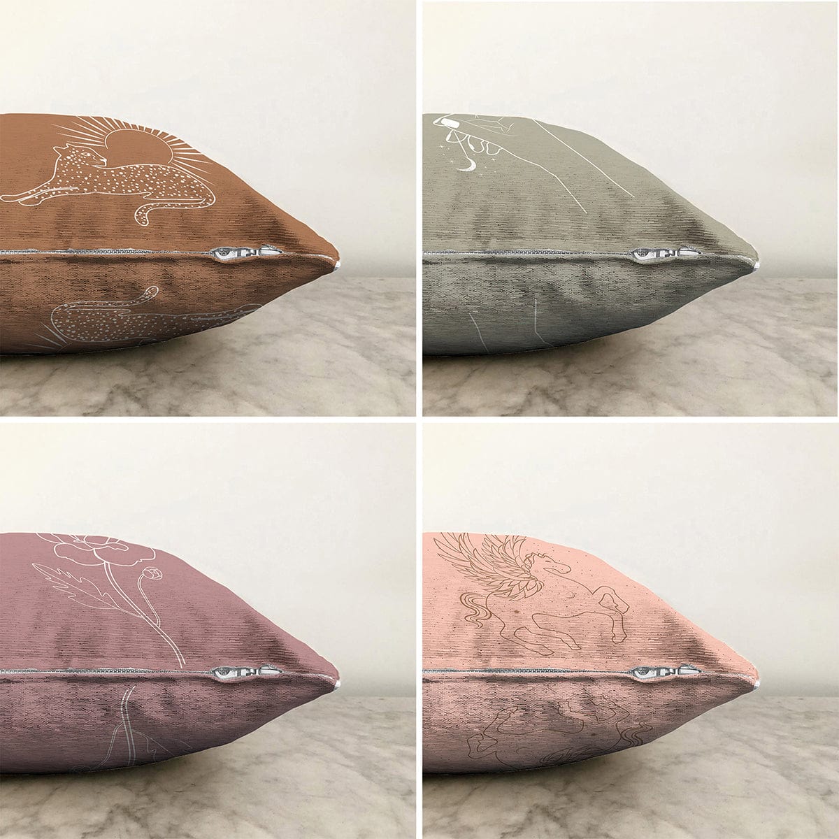 Hillkar Global Set 4 fete perna decorative din poliester si bumbac, Mete RKYK420 Multicolor, 43 x 43 cm