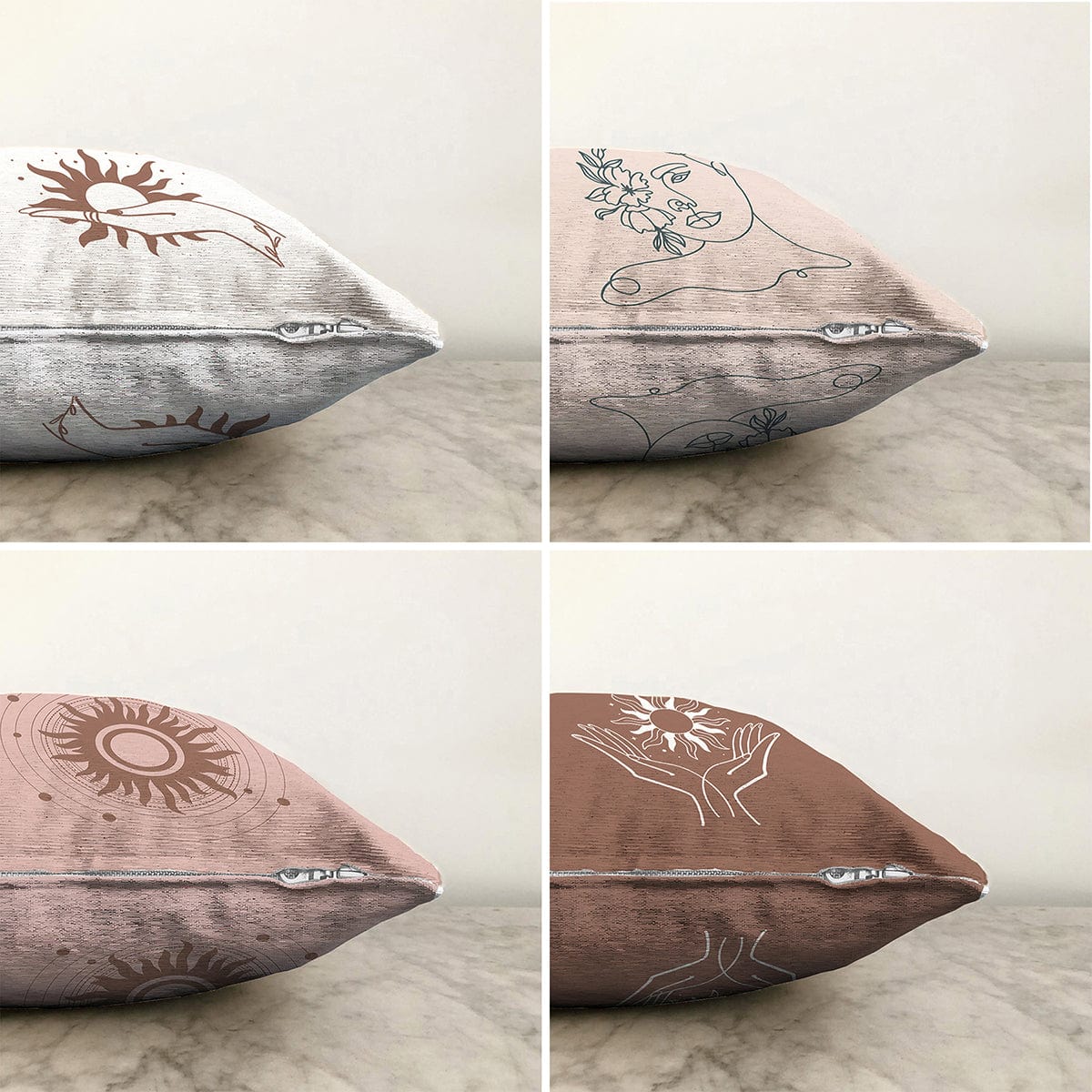 Hillkar Global Set 4 fete perna decorative din poliester si bumbac, Mete RKYK422 Multicolor, 43 x 43 cm