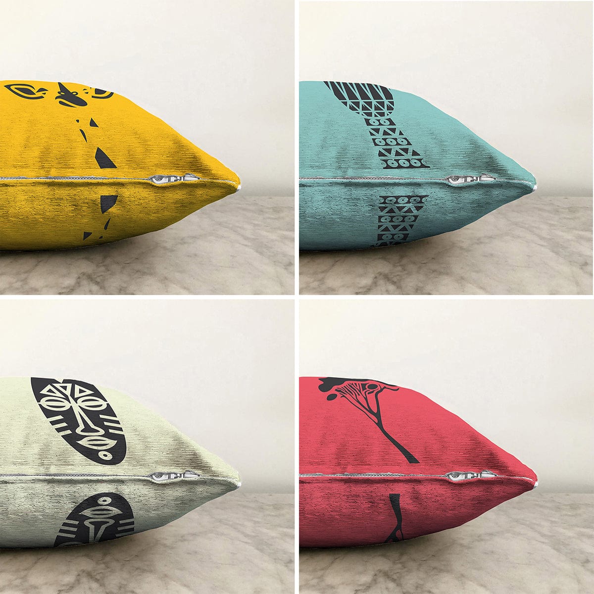 Hillkar Global Set 4 fete perna decorative din poliester si bumbac, Mete RKYK423 Multicolor, 43 x 43 cm