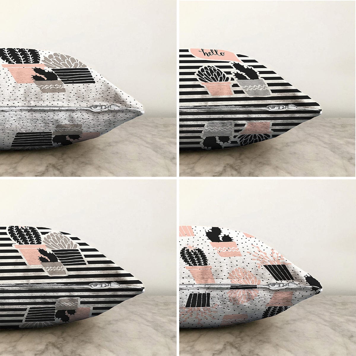 Hillkar Global Set 4 fete perna decorative din poliester si bumbac, Mete RKYK425 Multicolor, 43 x 43 cm