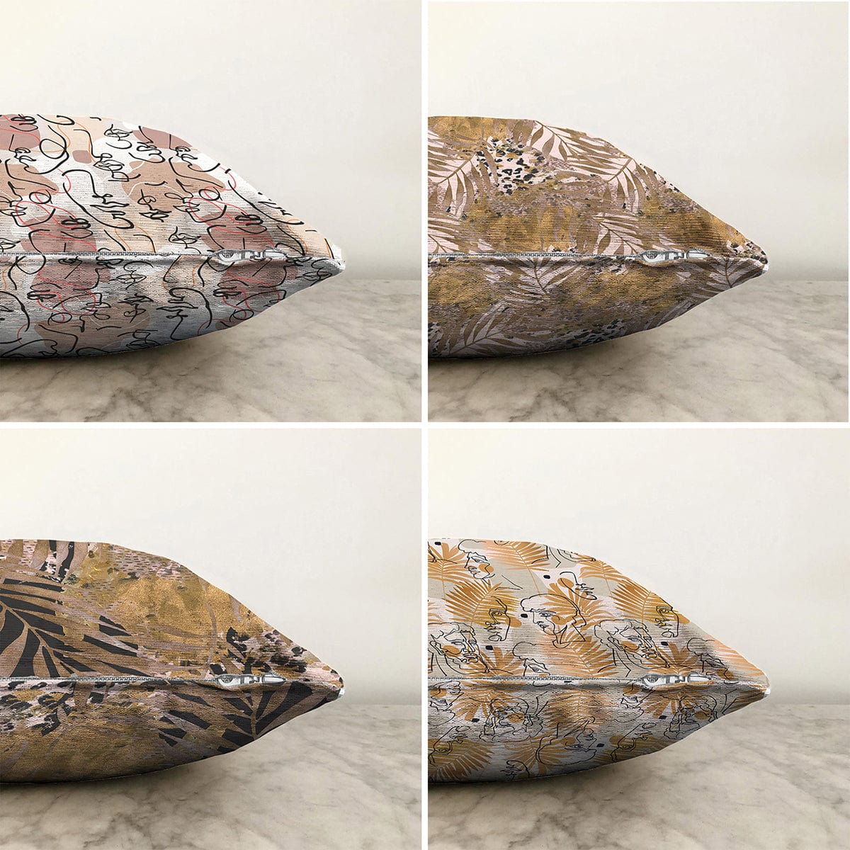 Hillkar Global Set 4 fete perna decorative din poliester si bumbac, Murat RKYK215 Multicolor, 43 x 43 cm