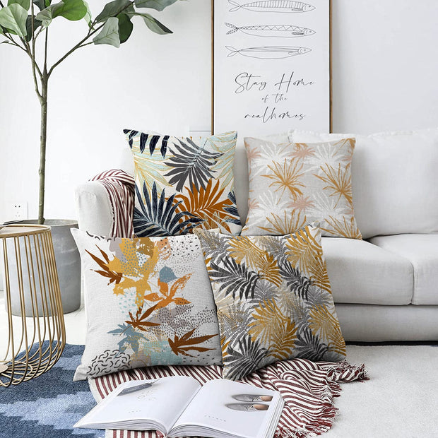 Hillkar Global Set 4 fete perna decorative din poliester si bumbac, Murat RKYK216 Multicolor, 43 x 43 cm